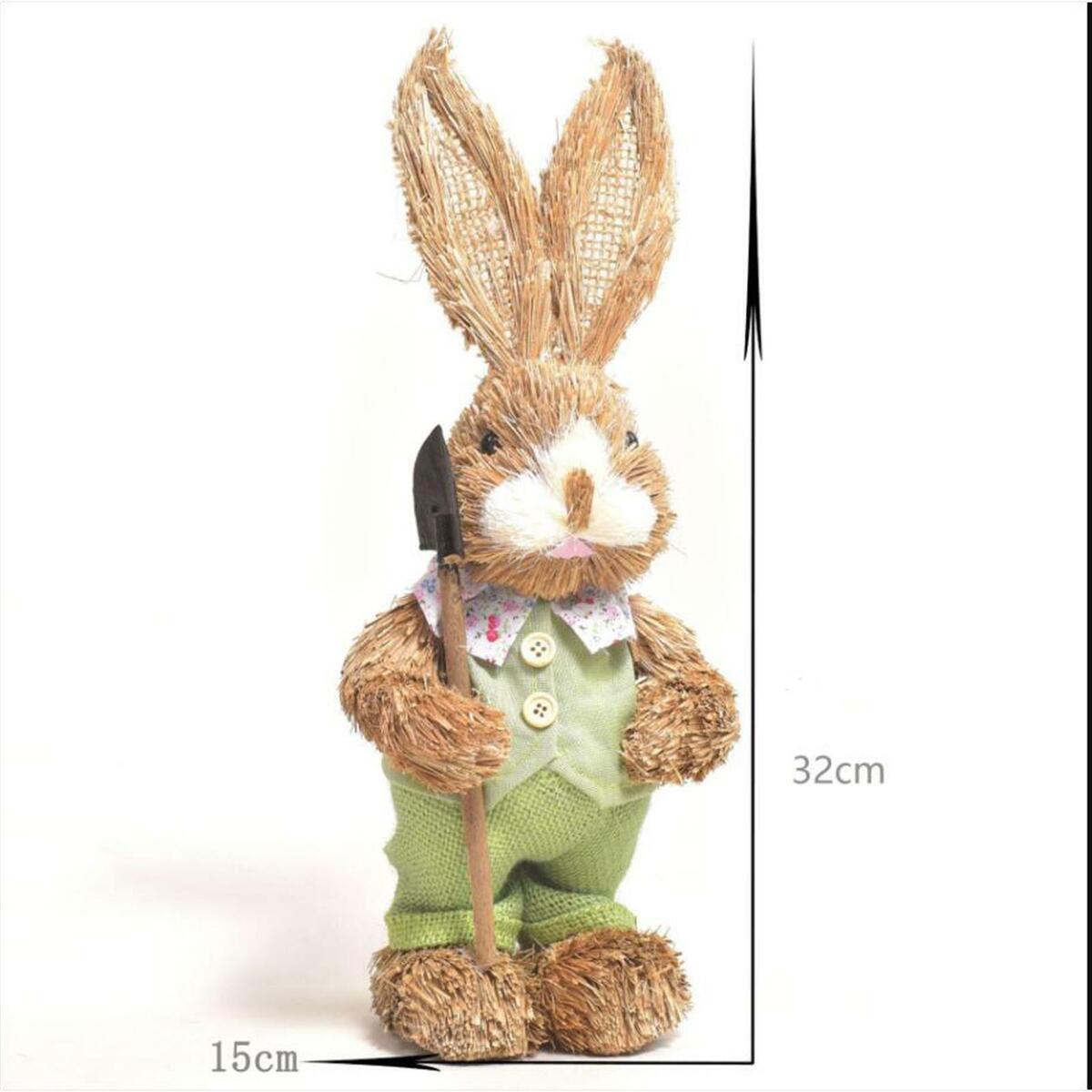 2x Lovely Spring Straw Easter  Statue  Desktop Wedding Decor