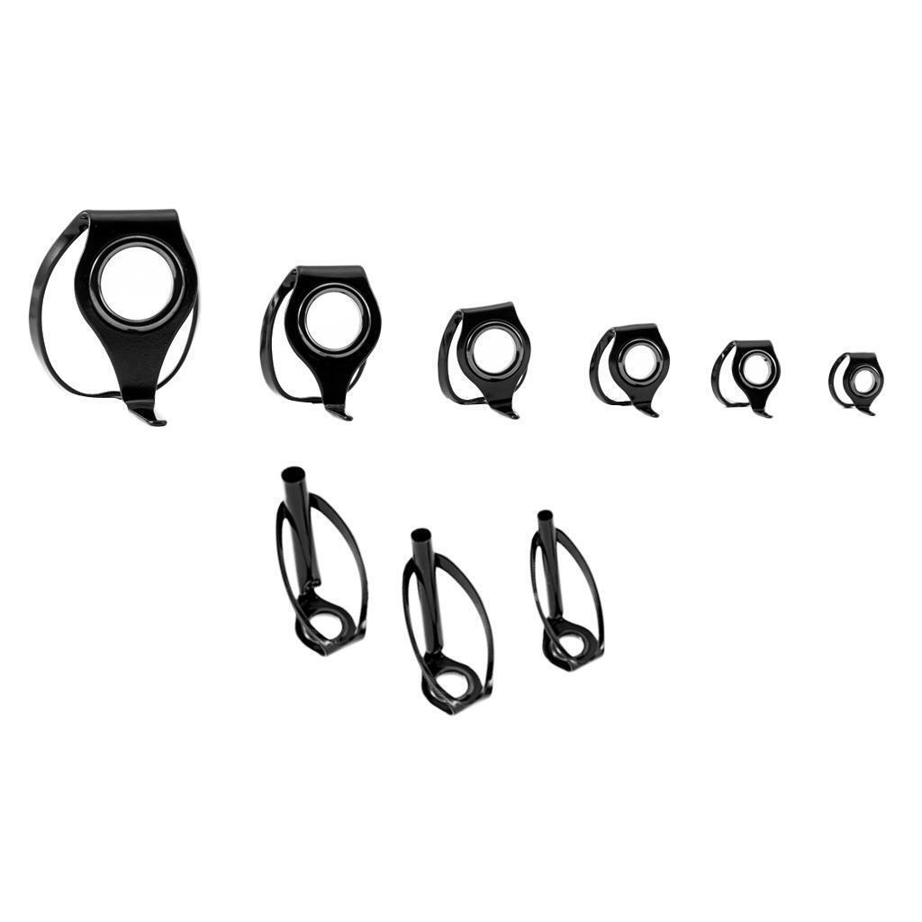 9pcs Fishing Rod Guide Tip Set Repair Kit DIY Eye Rings for Boat Trolling