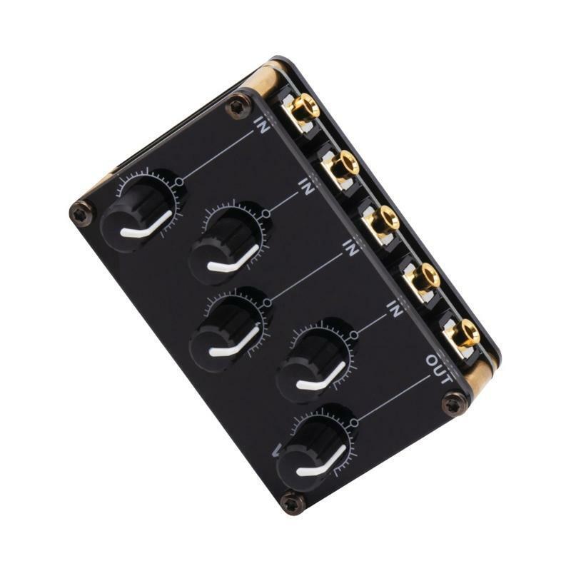 Audio Mixer Stereo 4-in-1-out AUX Passive Mixer 3.5mm Line Levels Control