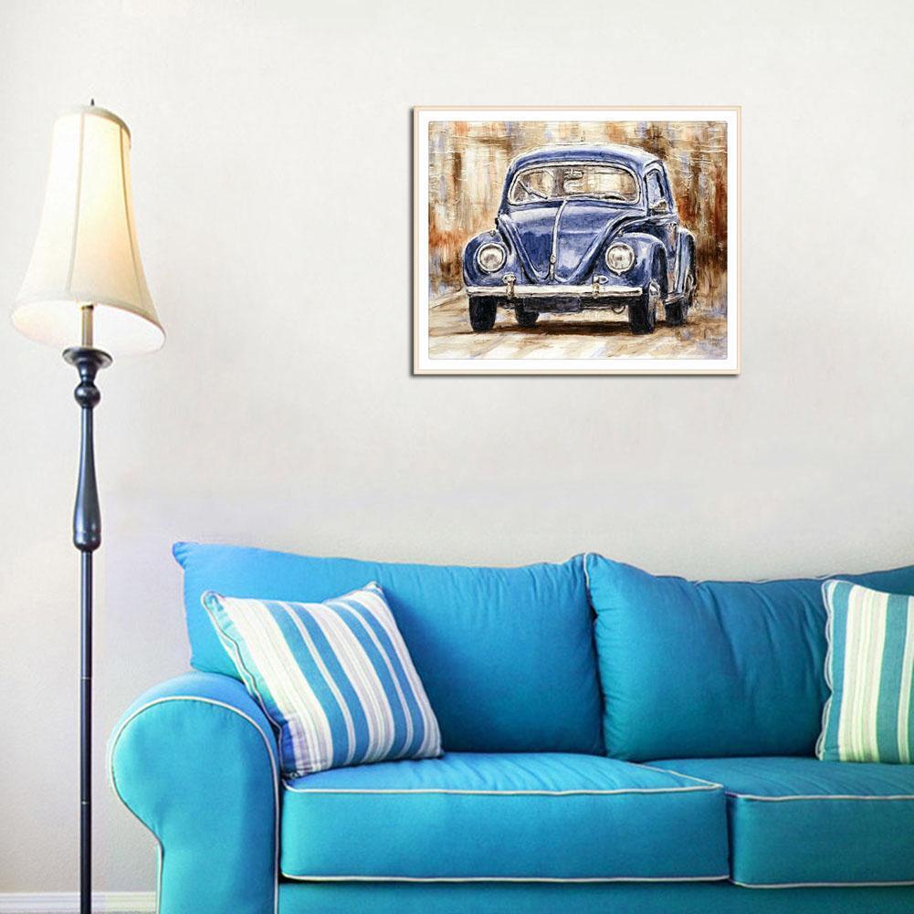 Car Pattern Round Diamond Painting 5D Full Drill Cross Stitch Drawing Decor