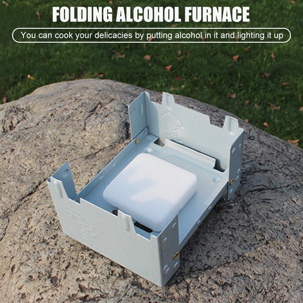 Outdoor Mini Folding Portable Oven Picnic Camping Solid Fuel Alcohol Stove
