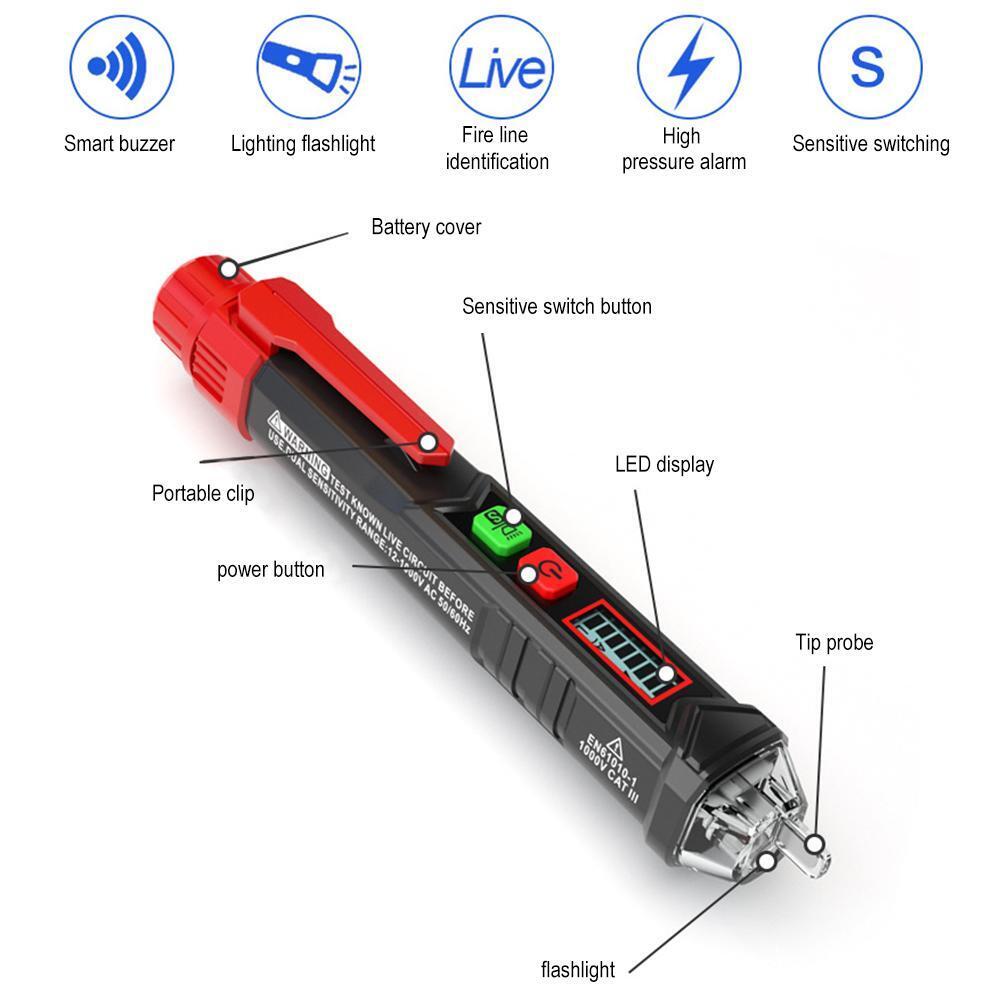 HABOTEST HT100 Non-contact AC 12V-1000V 48V-1000V Voltage Test Pen Detector