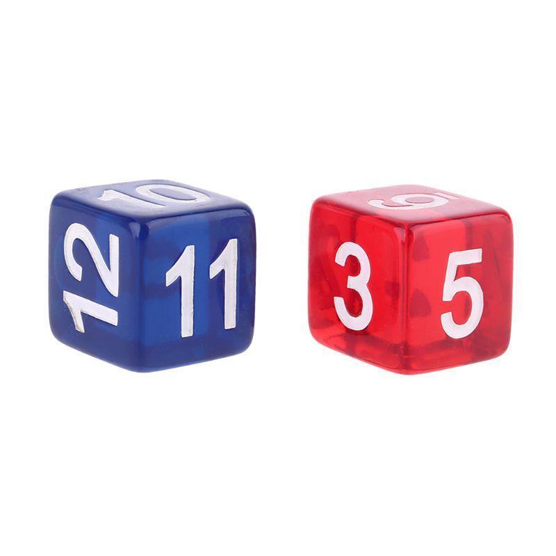 2pcs Six Sided Polyhedral Dice Beads Numbers Square Edged for Club Board Game