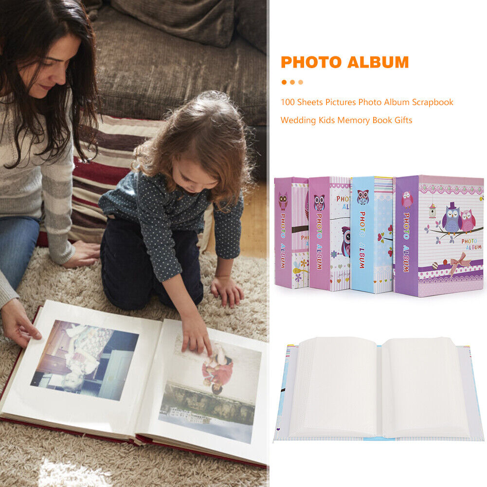 6 inch Cartoon Owl Photo Album 100 Sheets Family Pictures Storage Case Gift