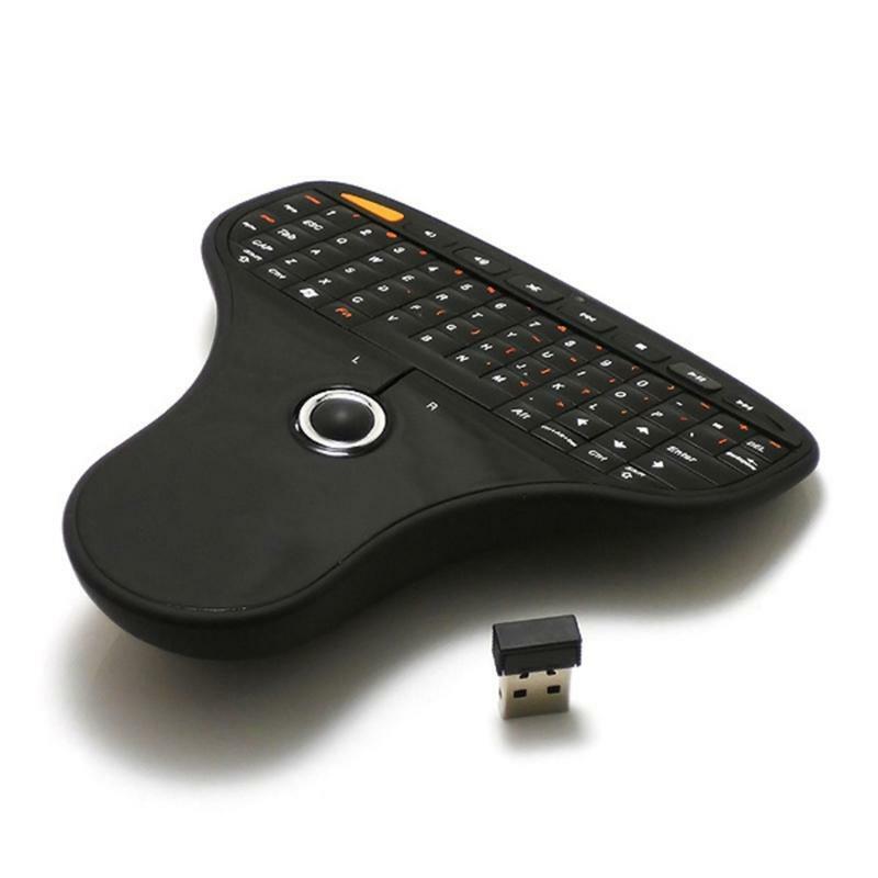 Wireless Remote Keyboard Air Mouse With Ultra Light Trackball for TV Computer