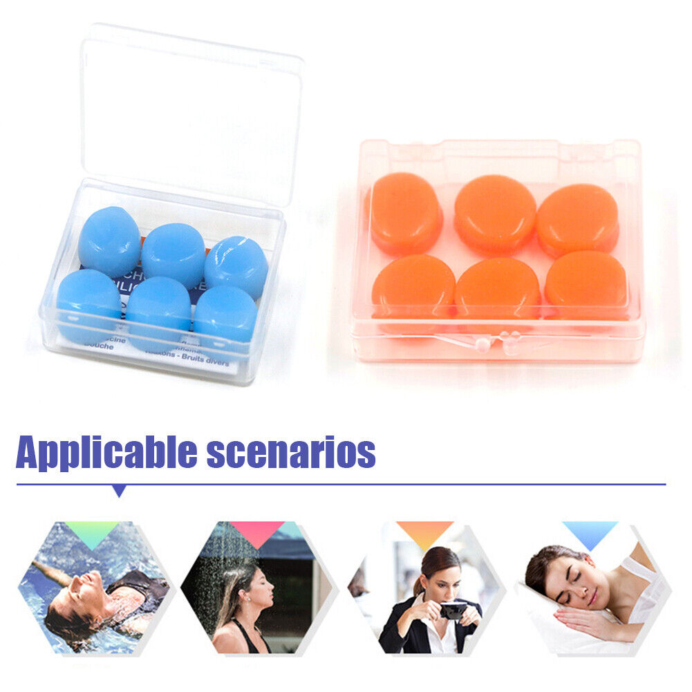 Soft Swimming Earplugs Water Waterproof Silicone Diving Supplies (Orange)