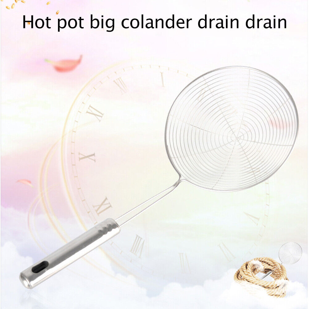 Stainless Steel Skimmer Wire Colander Spicy Noodle Fishing Line Leak Spoon