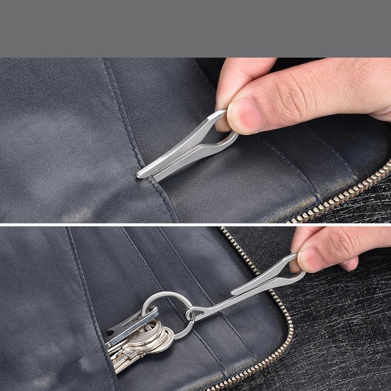 Practical Keycahine Clips Stainless Steel Keys Organzier Hook forClothing Pocket