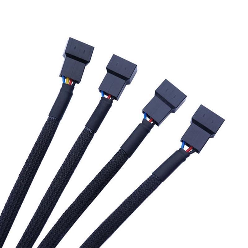Fans Cable Y Splitter PWM Cable Computer PC Fan Power Extension Line 4-Way 27CM