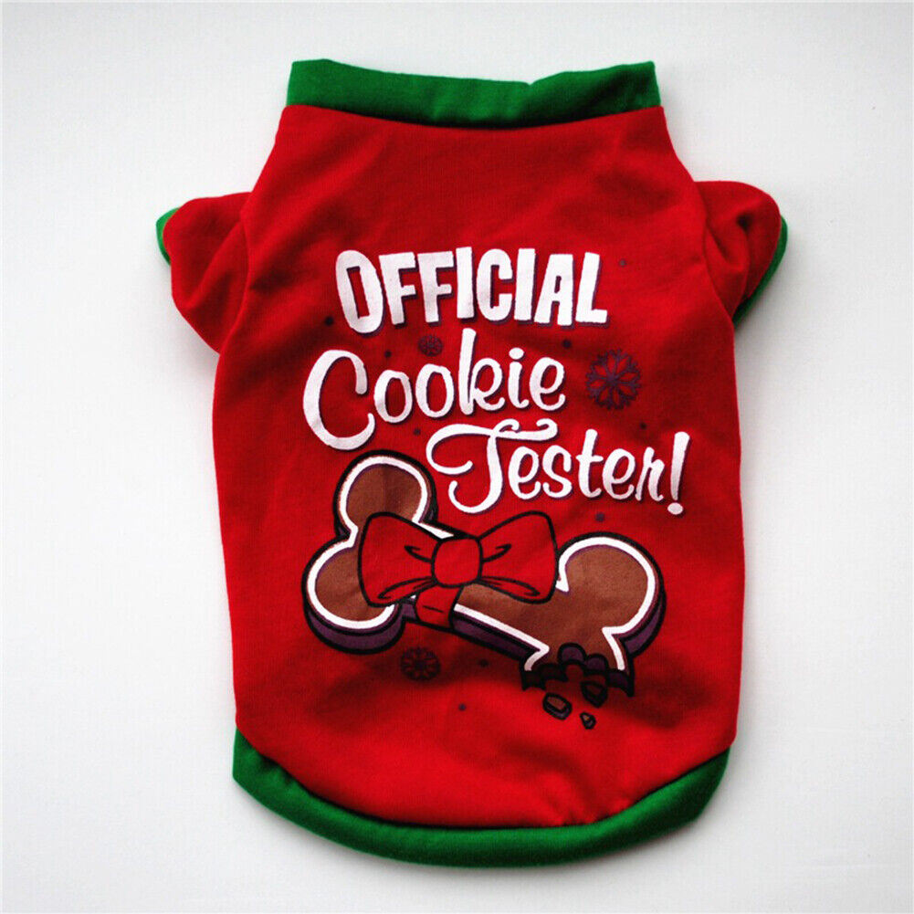 Pet Christmas Clothes Vest Puppy Costume Cotton T Shirt (Red Bow L)