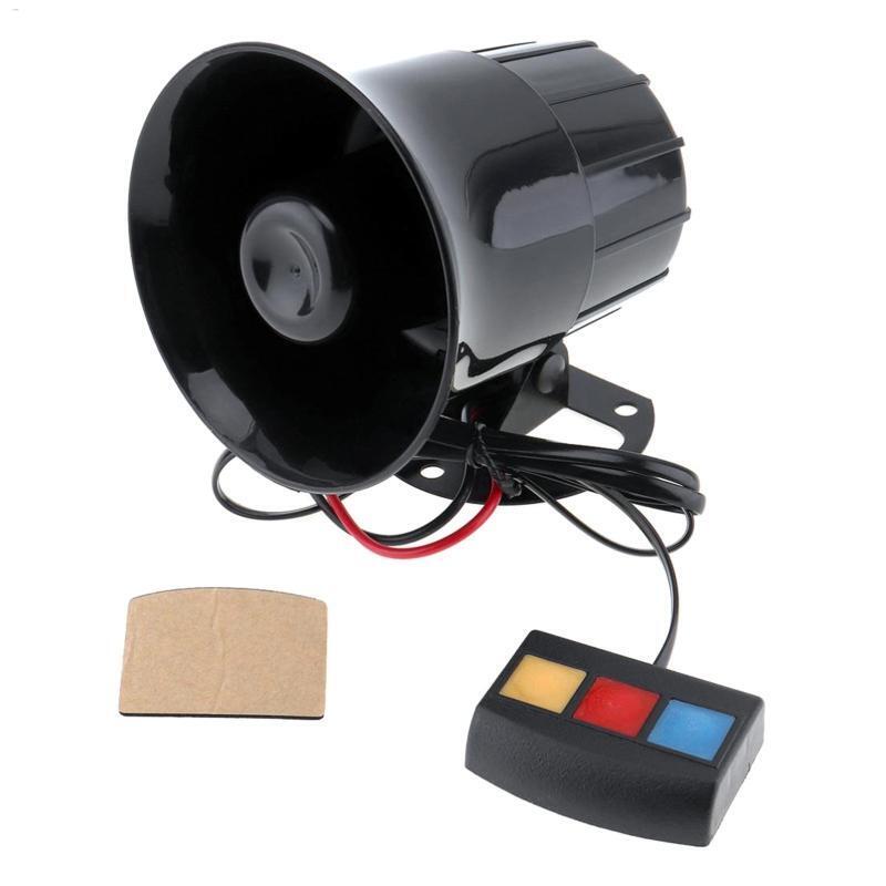 Car Siren Horn 3 Tones Siren Police Speaker Amplifier Sound Horn Loudspeaker 12V