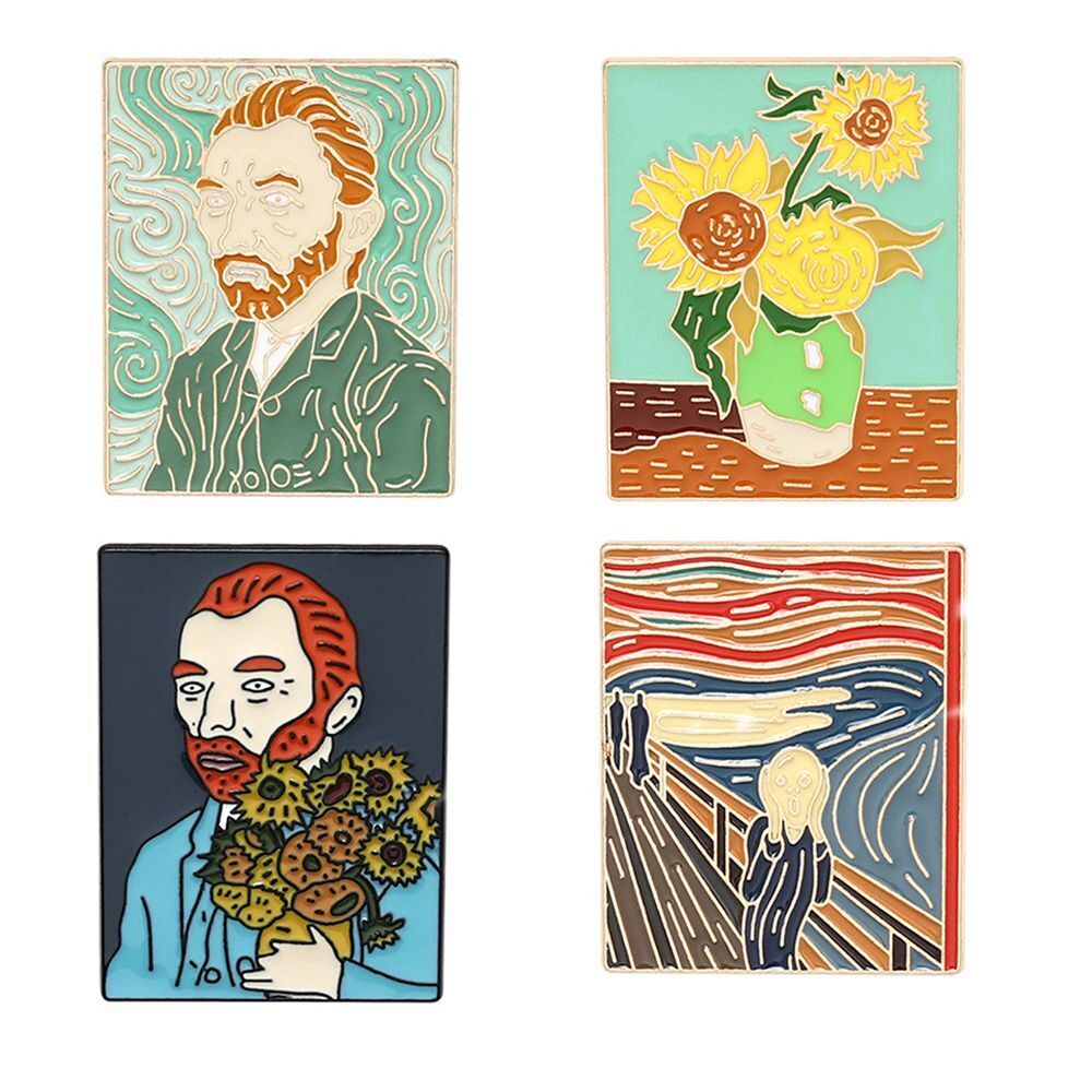 Painting Van Gogh Brooch Enamel Badge Van Gogh Kwai Pin Costume Jewelry