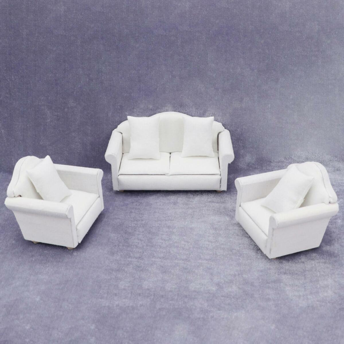 Simulation 1/12 Mini Refrigerator w/ Sofa Living  Scene Decoration