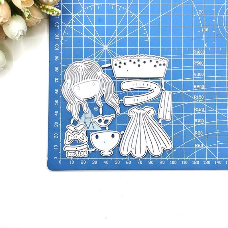 Beautiful Girl Metal Cutting Dies Stencil Scrapbooking DIY Album Stamp Paper
