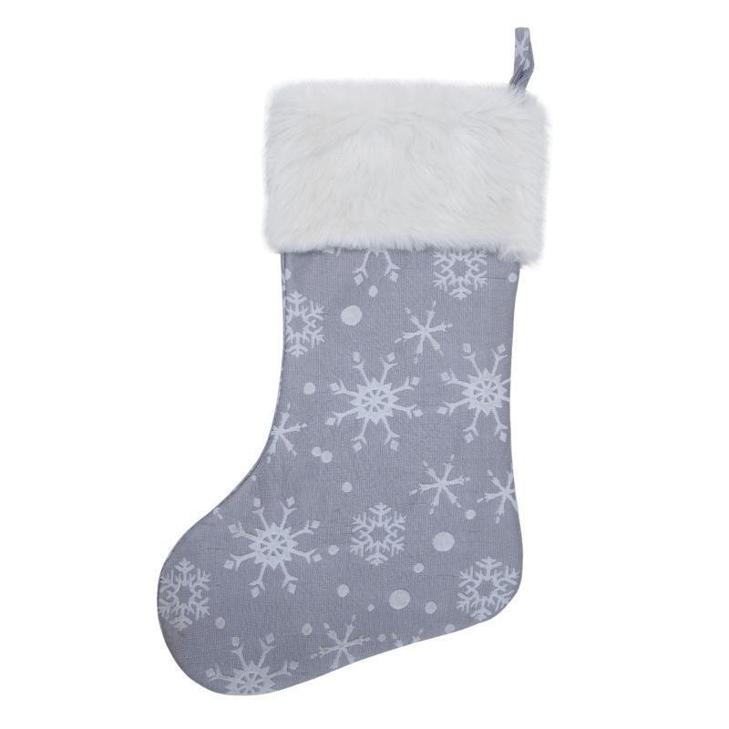 Plush Christmas Stockings Christmas Socks Decoration Snowflake Stockings