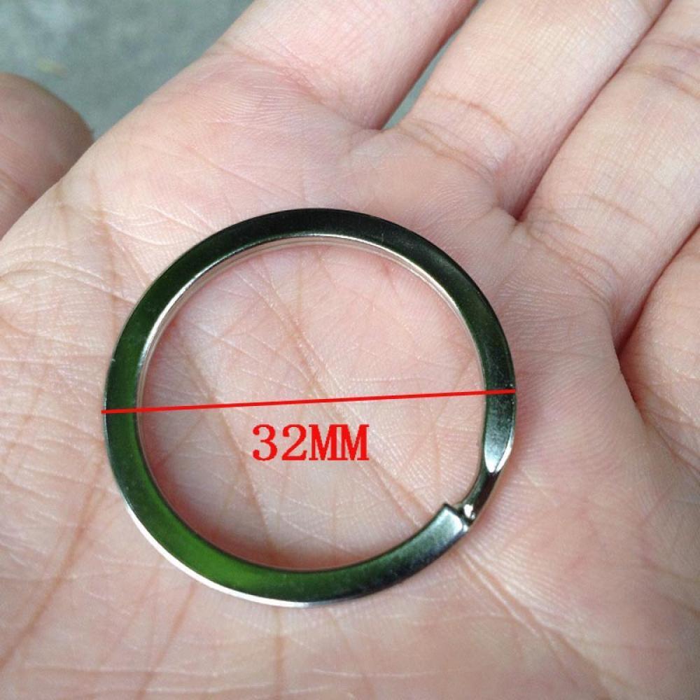 32mm Connectors Clasps Chain Loop Keychain Stainless Steel Split Key Ring