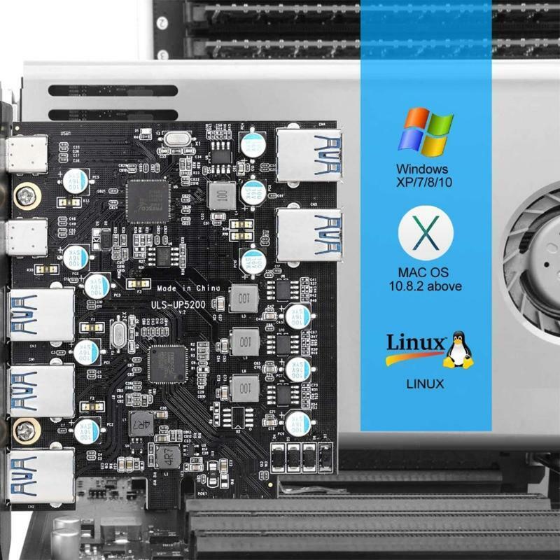 PCI-E to USB 3.0 7-Port (5 USB C+ 2 USB A )Slot Expansion Card PCI E USB Card