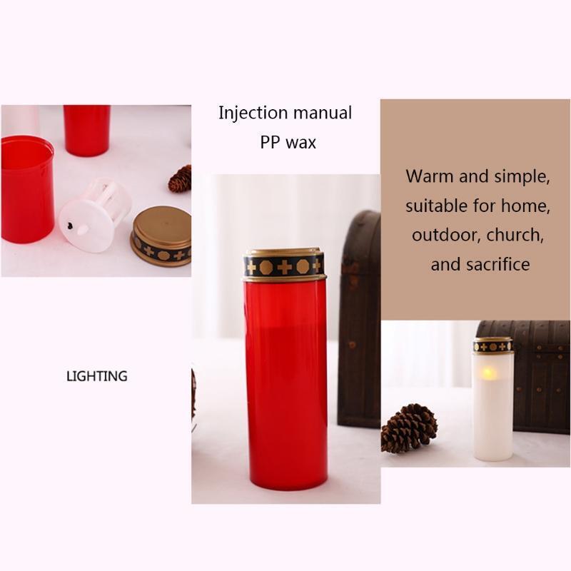 4 Pcs LED Candle Lamp Memorial Candle Lights for Ritual, LED Grave Candles Light