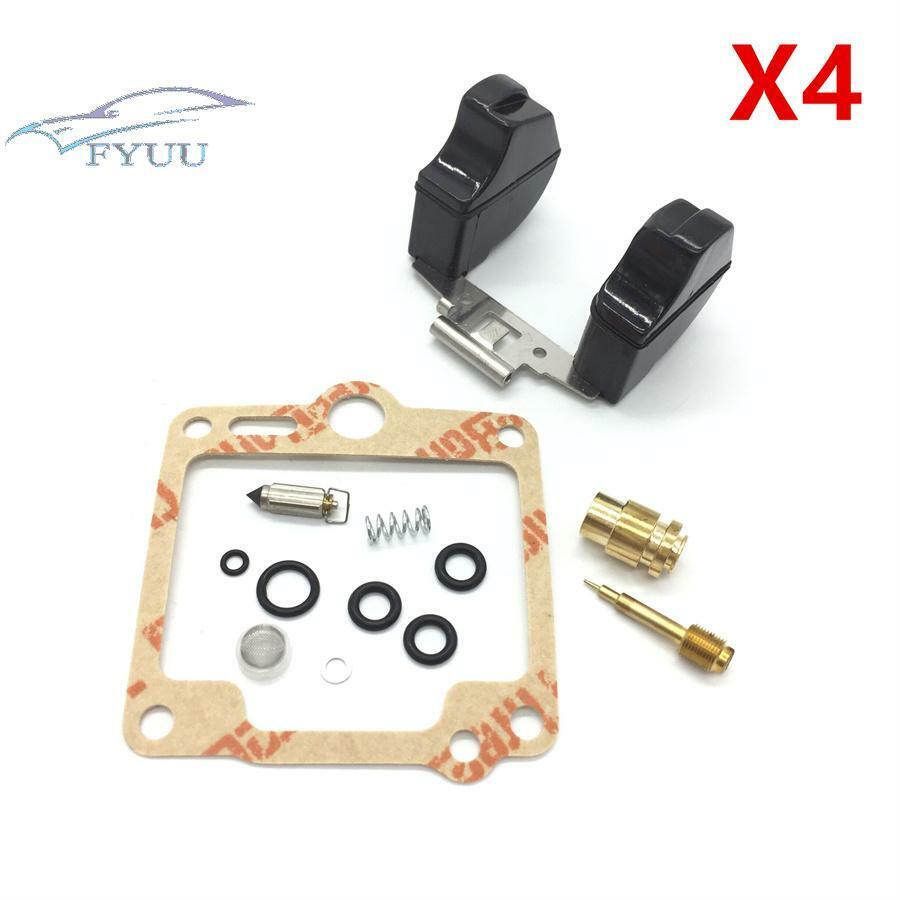 4 Sets Carburetor Carb Rebuild Repair Kit & Float for Yamaha FJ1200 1988-1992