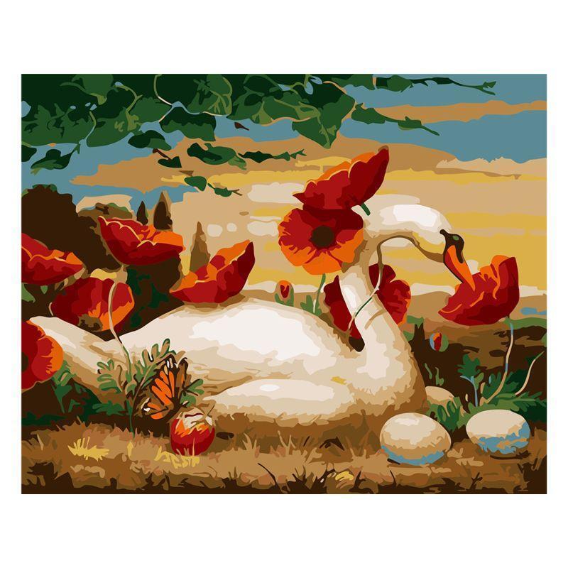 Swan DIY Painting By Numbers Modern Wall Art Picture For Kids