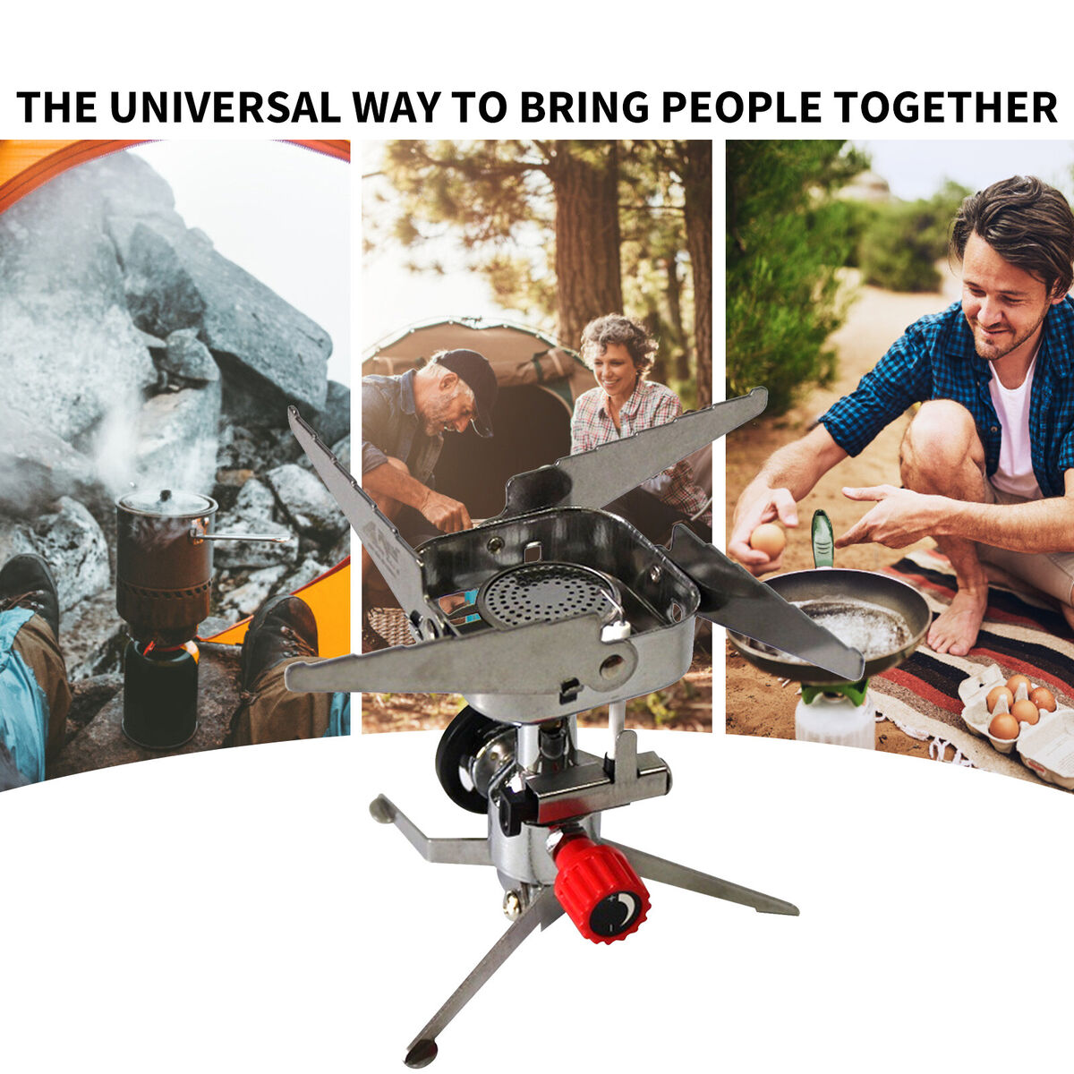 Outdoor Gas Stove Portable Stainless Steel Cooking Stove for Hiking Picnic