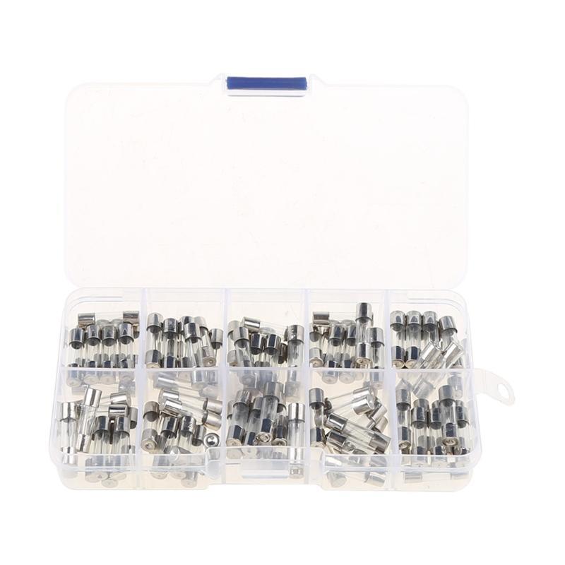 100 Pieces Fuses Tubes 250V Quick Blow Car Glass Tube Fuse Replacement Parts