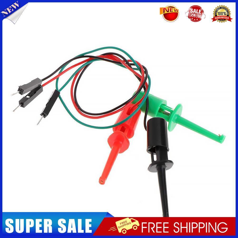 3pcs Test Hook Testing Clip Transistor Tester with Male Head DuPont Line