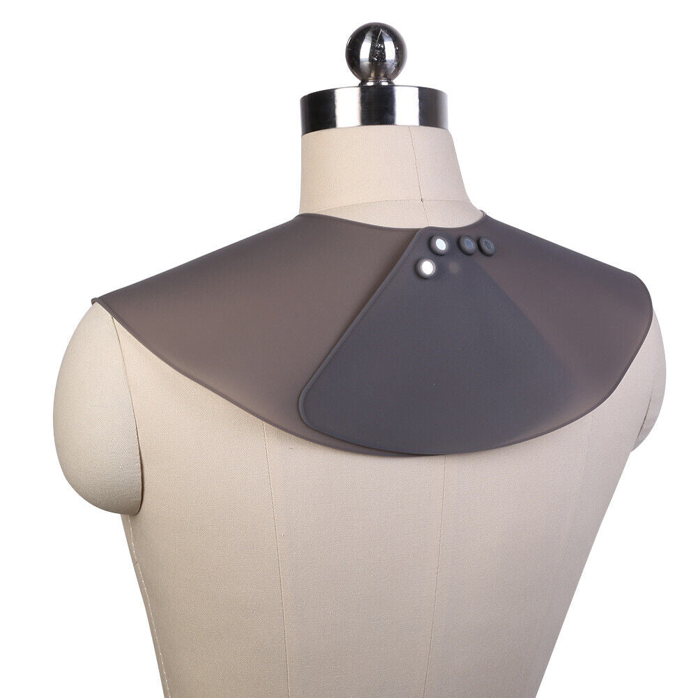 Haircut Shawl Neck Cape Silicone Neck Shield for Hair Coloring (Black)