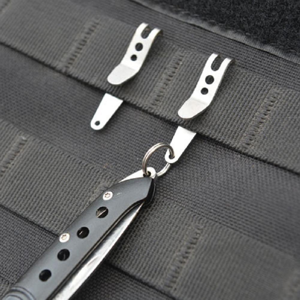 Mini Pocket Bag Suspension Clip Stainless Steel with Key Chain Carabiner