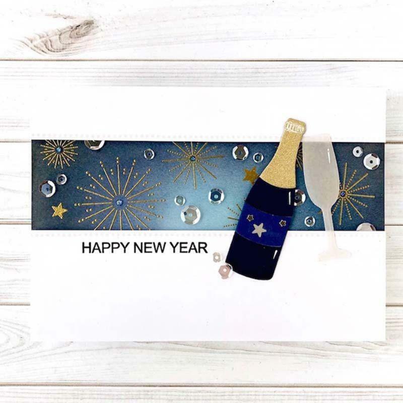 Wine Glass Cutting Dies Clear Stamp DIY Scrapbooking Paper Cards Album Decor