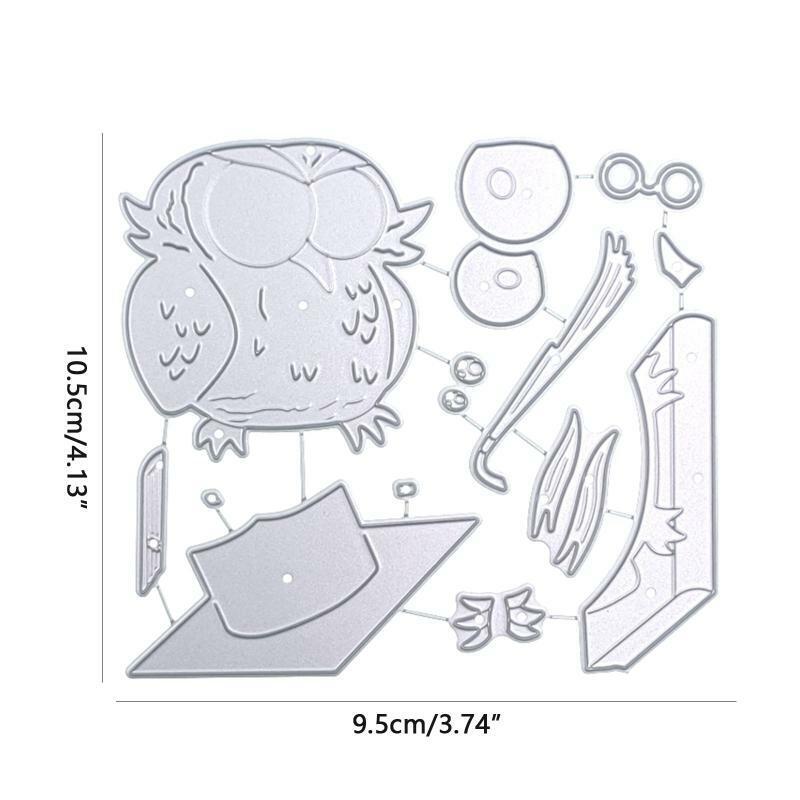 Cartoon Owl with Graduation Cap Metal Cutting Dies Stencil DIY Album Template