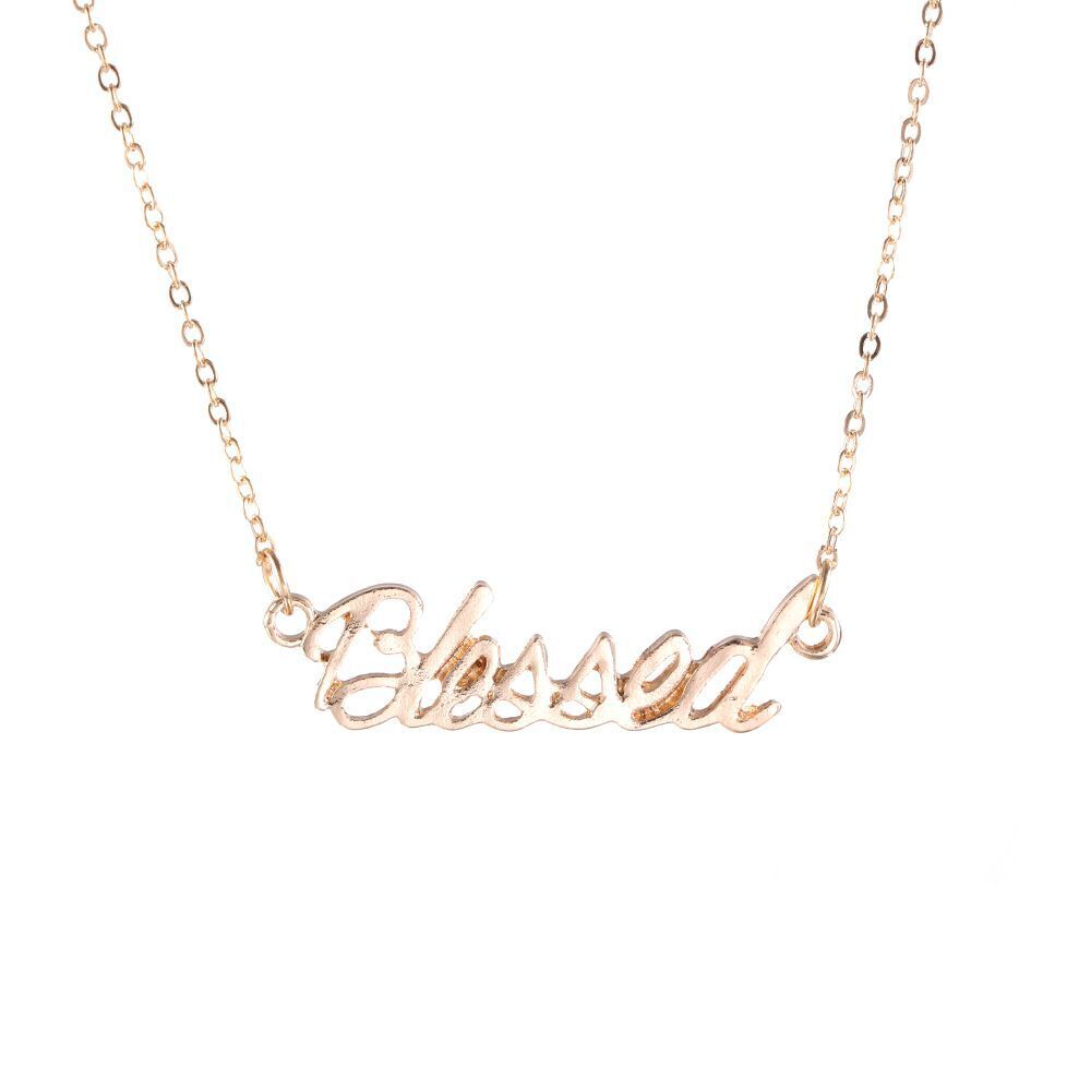 Gifts Princess Blessed Honey Angel Babygirl Bib Necklace Letter Pendants