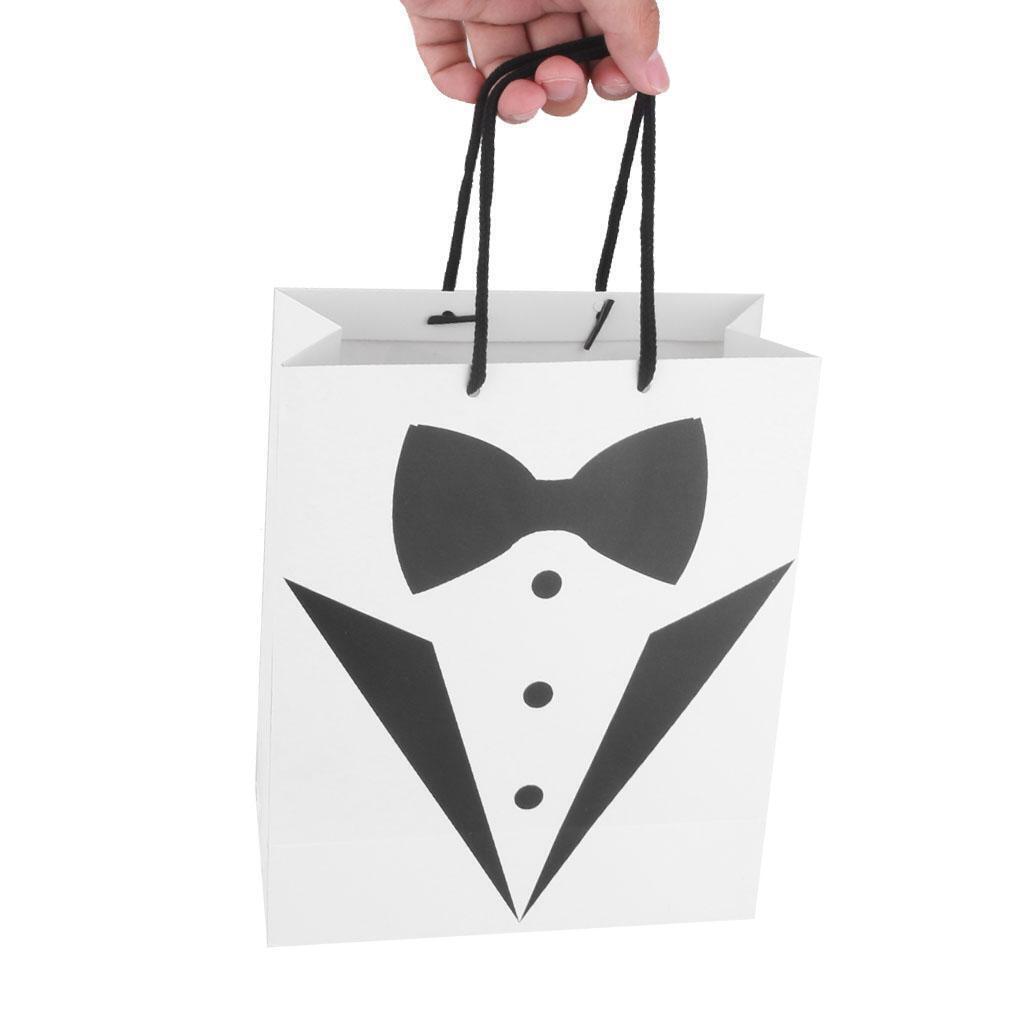 5x Fashion Paper Tuxedo Shopping Carry Bags Wedding Gift Bag with Handle