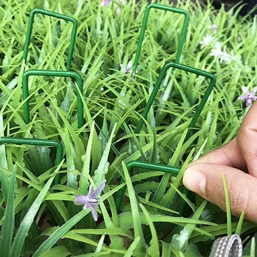 Spray Green Lawn Turf Fixing Nails U-shaped Ground Nails Turf Pegs Lawn Nails