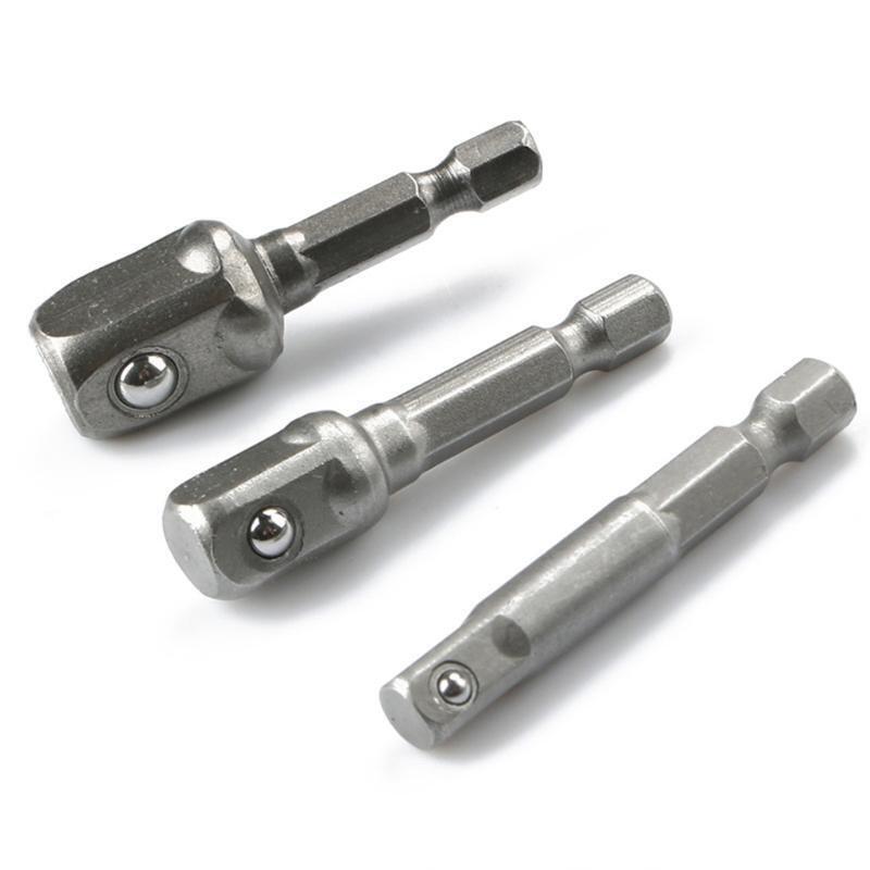 3x Socket Adapter 1/4 3/8 1/2 Bits Drive for Extension Socket Wrench Adapter Set