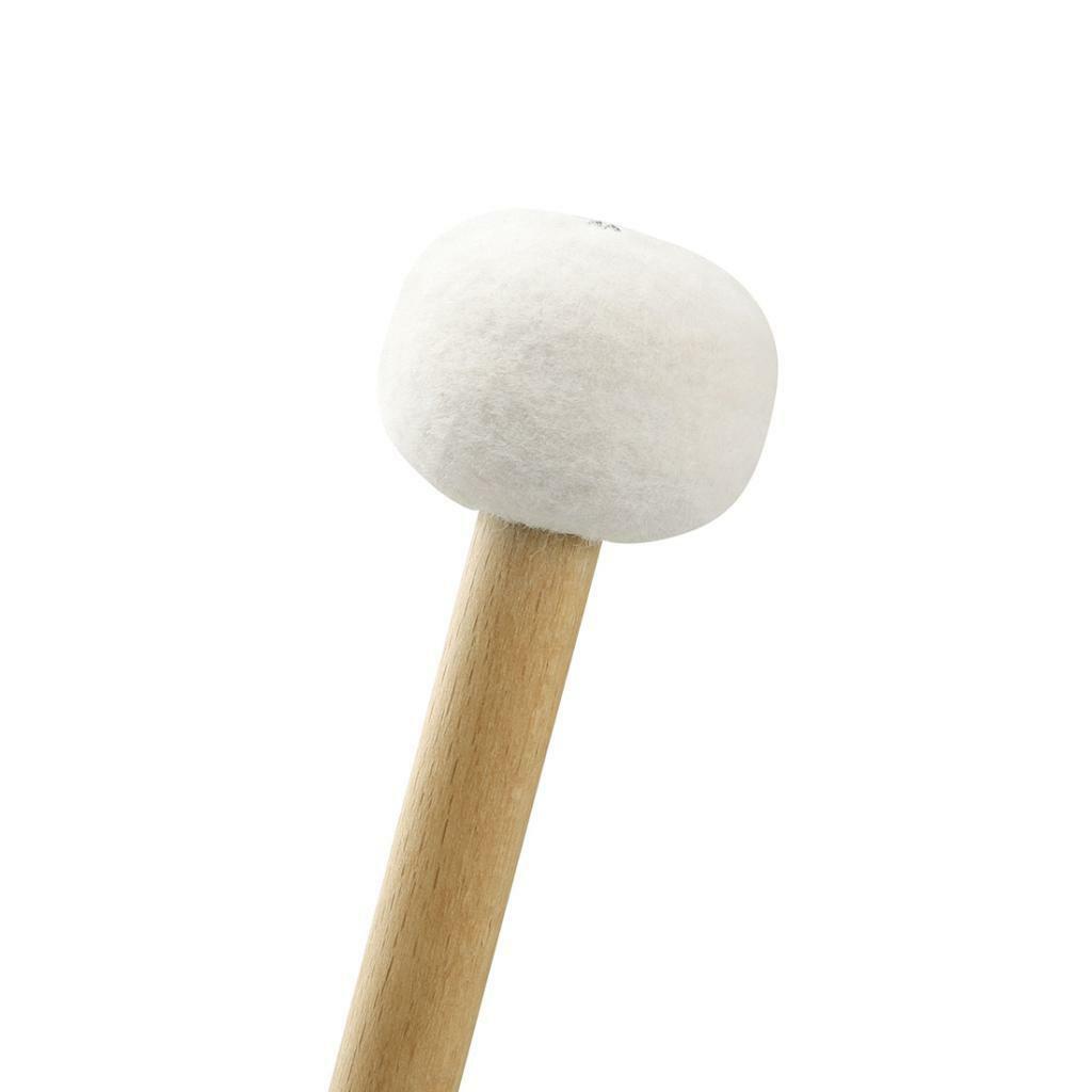 Soft Felt Head White Wooden Handle Drum Sticks Timpani Mallets