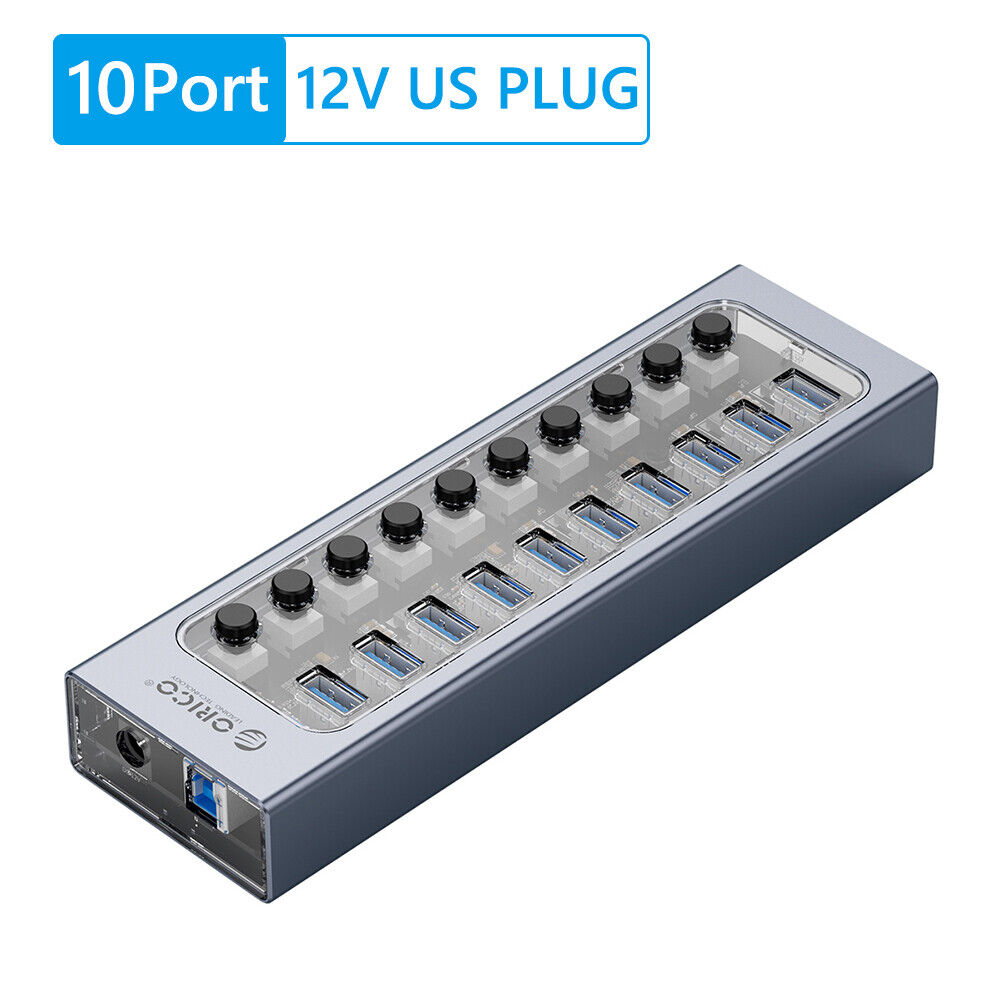 ORICO AT2U3-10AB 5Gbps USB3.0 HUB 10 Ports USB-A Dock Station Splitter (US)