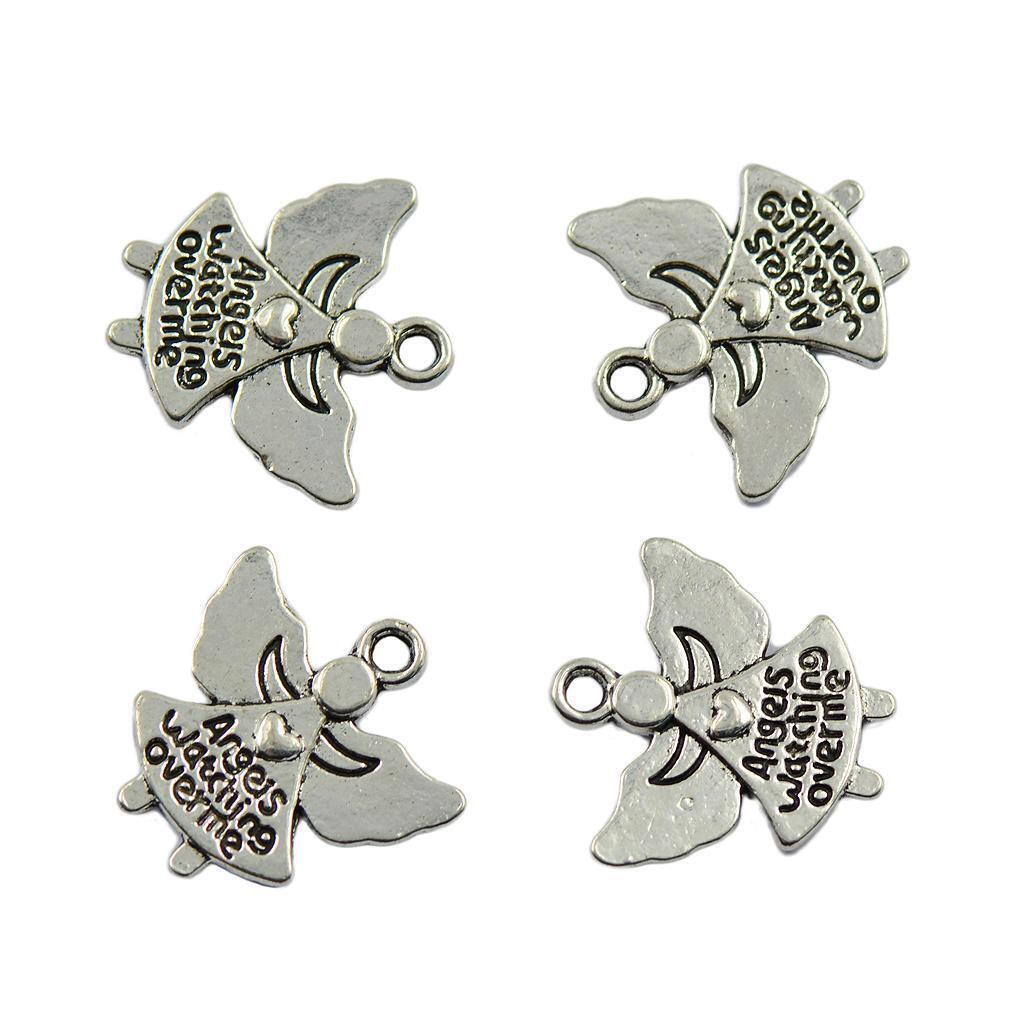 60pcs Tibetan  Angel Charms Pendants  Watching Over Me