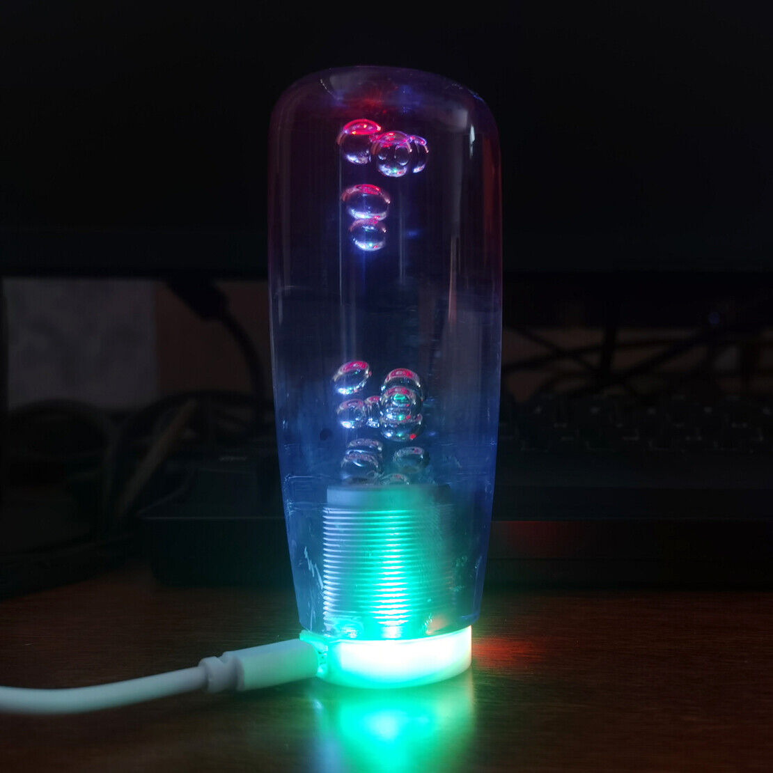 1x LED Light RGB Crystal Manual Gear Shift Shifter Knob Stick Lever Bubble 10cm
