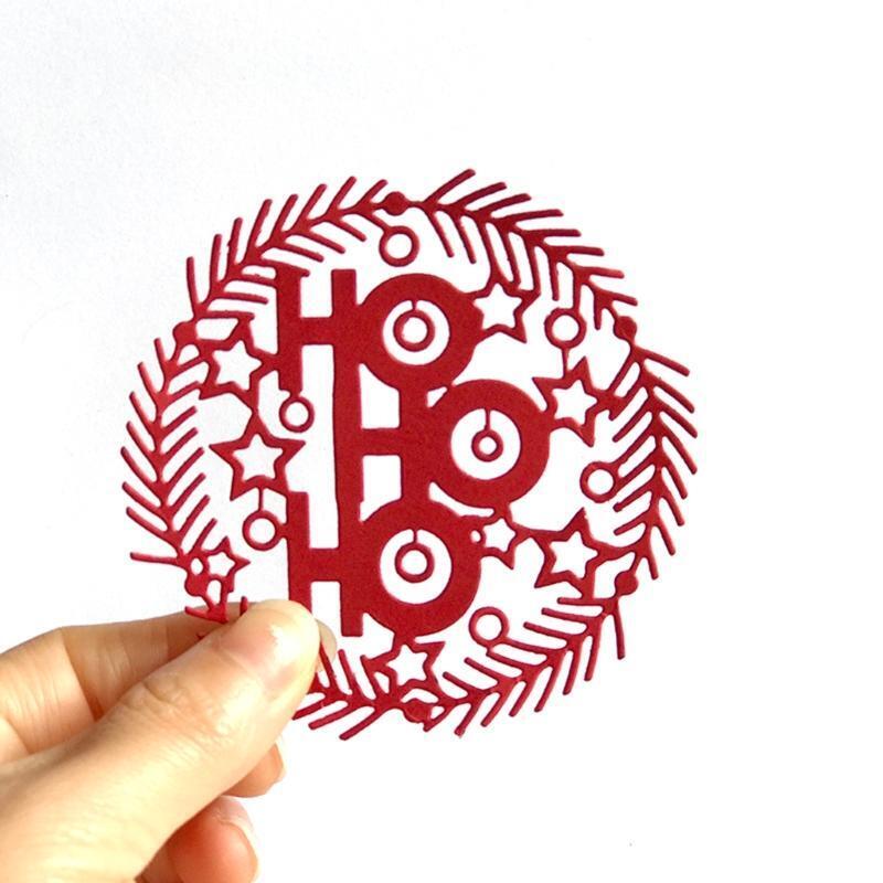 HO Christmas Circle Metal Cutting Dies Stencil DIY Scrapbooking Album Paper Card