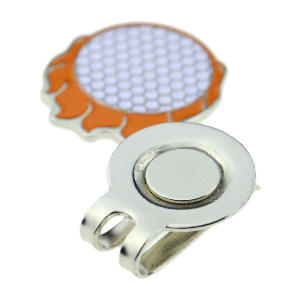 Stylish Golf Ball Magnetic Alloy Hat Clip With Golf Ball Marker Sturdy 1 Pc