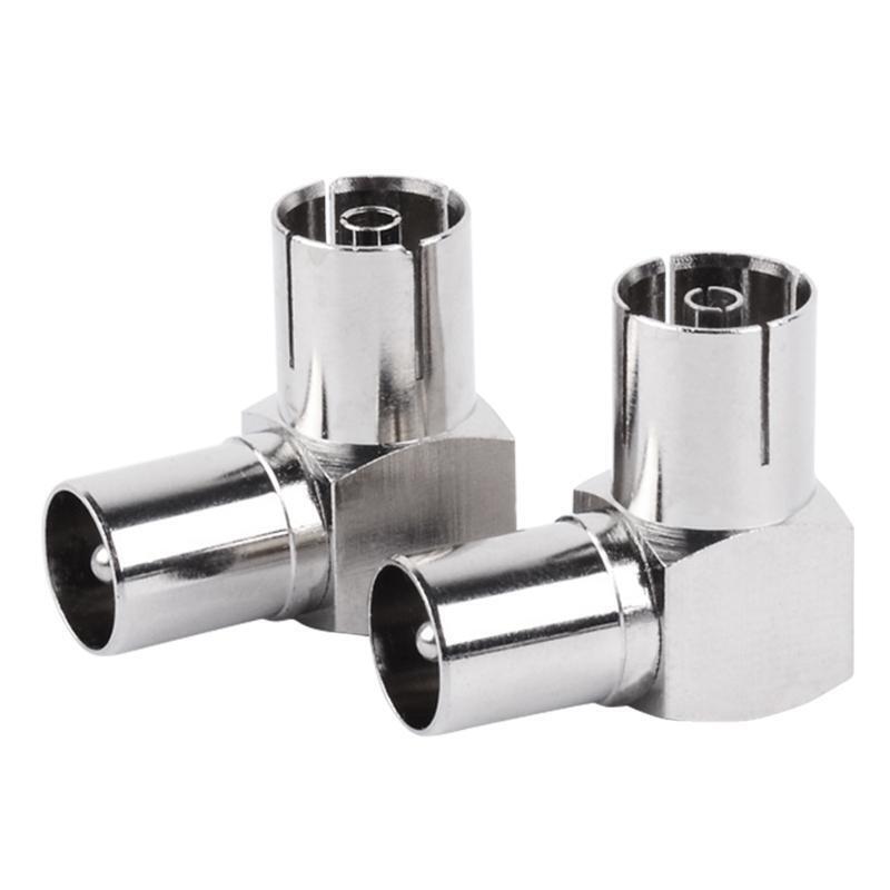 RF Coaxial 90 Degree Right Angled TV Aerial Cable Connector RF Coaxial F Female