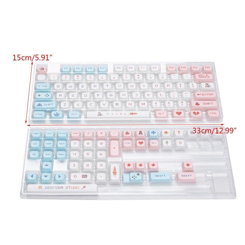 125Pcs Pixel War Key Cap Dye Subb Keycaps Set for Cherry MX Mechanical Keyboard