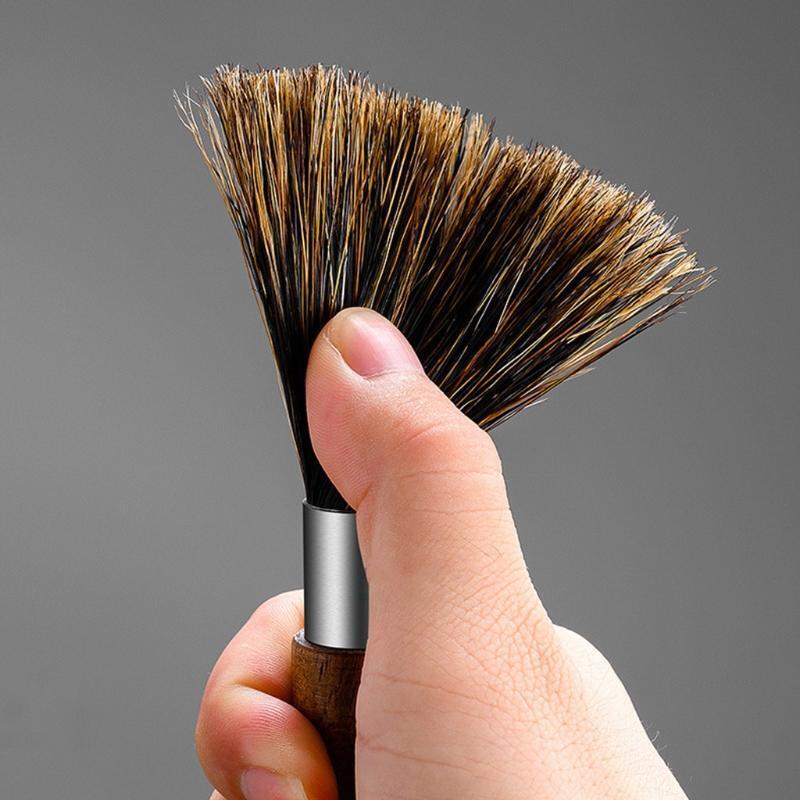Cleaning Brush for Coffee Grinder Natural Bristles Black Walnut Espresso Brush