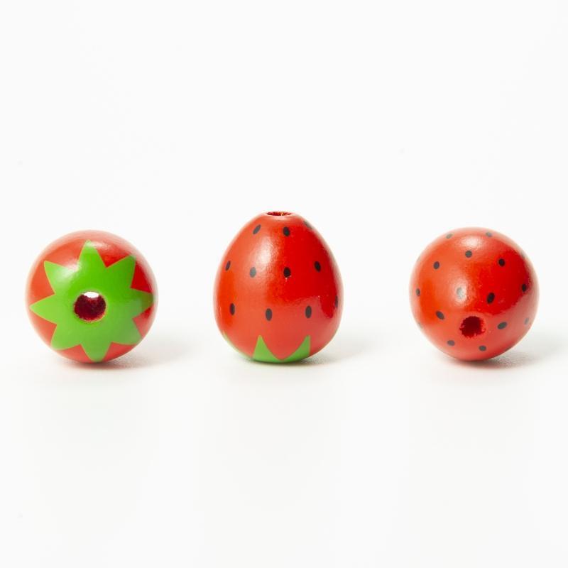 Strawberry Wood Beads Crafts Garland Autumn Tassel Ornament Seasonal Decorations