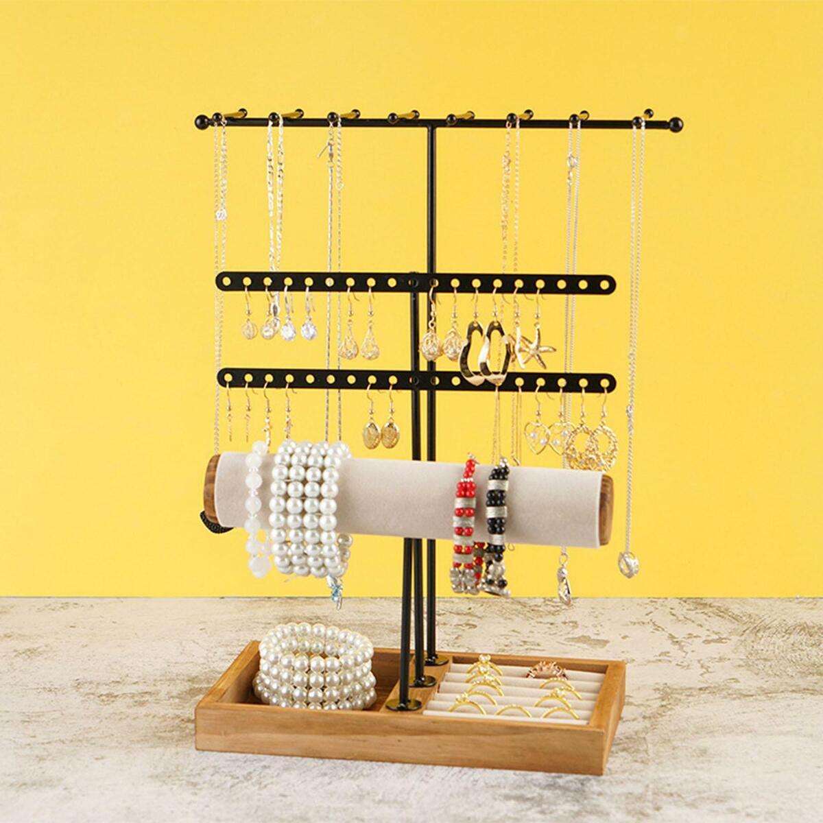 Jewelry Display Rack Velvet Tray Fashion for Ear  Dresser Shop