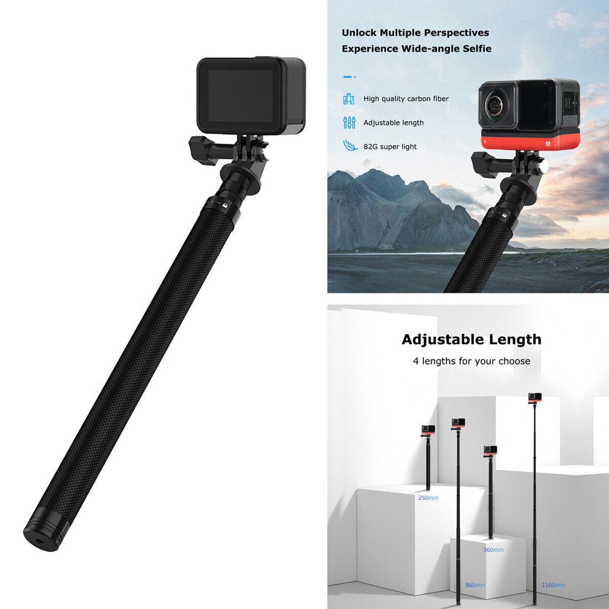 Selfie Stick 1.16 m Super Long Mobile Phone Holder Anti-Shake Live Support Stand