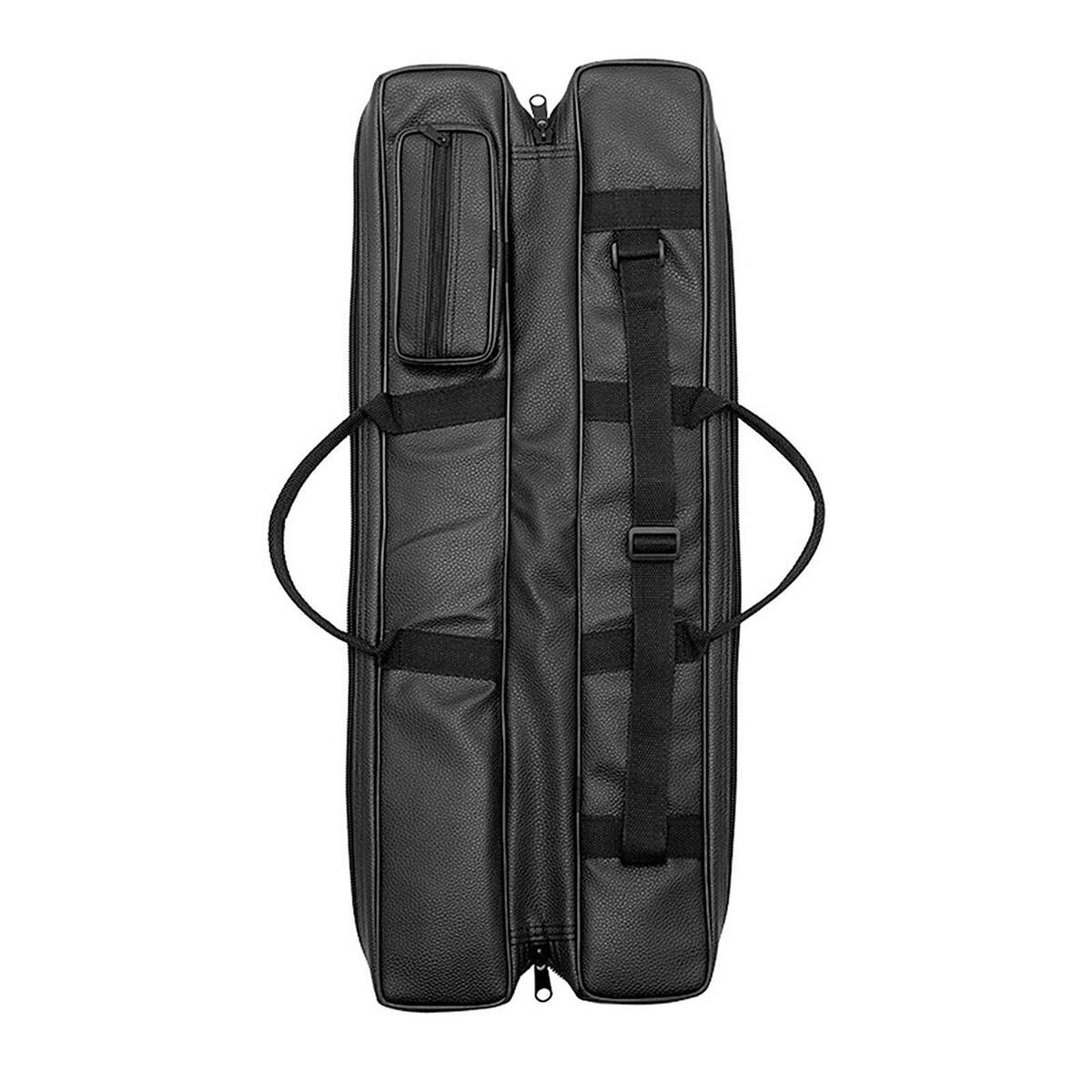Premium Bamboo Flute Bag with Handle Adjustable Storage Case PU Leather Carrying