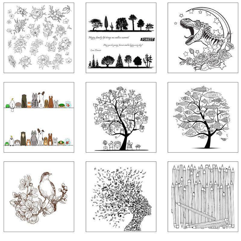 Flower Frame Clear Silicone Stamp Kids Decorative Transparent Stamp Rubber Seal