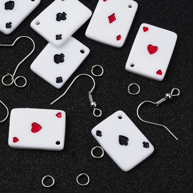 Funny Playing Card Earring Supply Kit for Jewelry DIY Making Valentine's Day